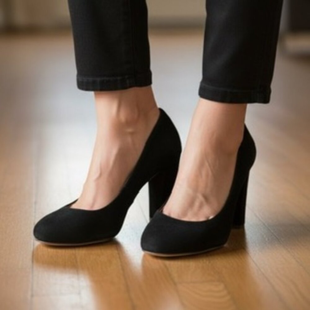 JCrew Black Suede Block Heels | Size 7